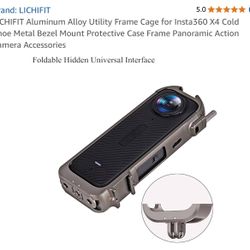 LICHIFIT Aluminum Alloy Utility Frame Cage for Insta360 X4 Cold Shoe Metal Bezel Mount Protective Case Frame Panoramic Action Camera Accessories