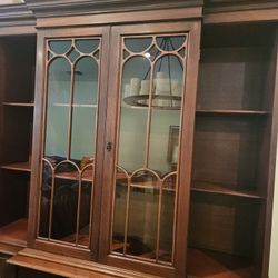 Vintage Mahogany China Cabinet/built-in Secretary Desk