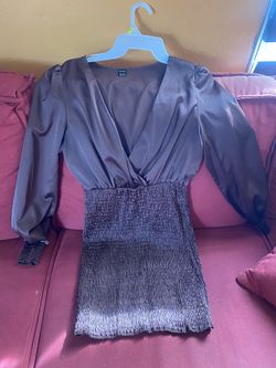 brown satin dress