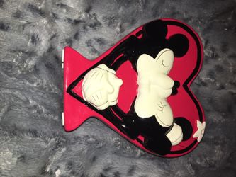 Mickey & Minnie Mouse glass piggy bank