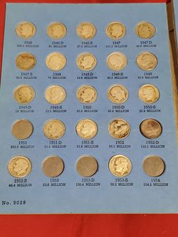 Vintage Lot Of Silver U.S. Dimes In Whitman Coin Folder
