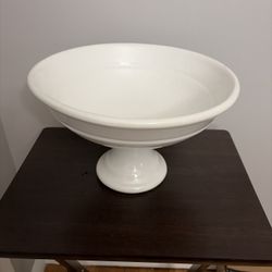 White Ceramic Pedestal Bowl