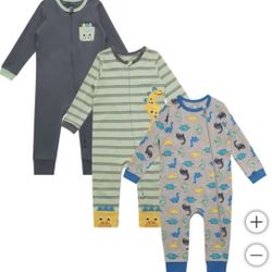 NWT 100% cotton baby boy full zip coverall 3pack size 24M