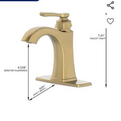 NEW Allen + Roth Chesler Single-Handle Bathroom Faucet - Brushed Gold