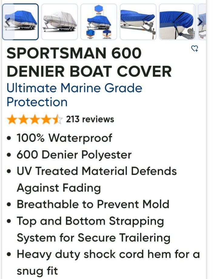 Unused boat cover