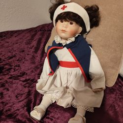 Little Florence Nightingale Antique Porcelain Doll