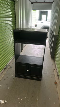 FREE - Black Media Console / TV Stand with Pull-Out Shelf & Storage