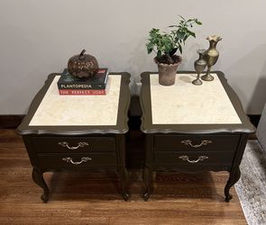 Marble Inlay Nightstands (x2)
