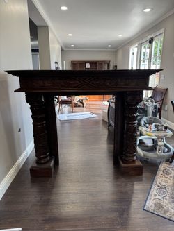 antique solid wood mantle (rare)
