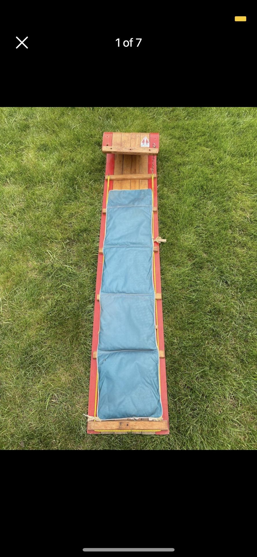 Vintage Wooden Toboggan Sled
