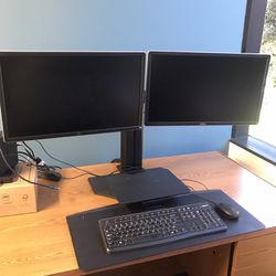 Standing Desk w. Two - 27” Dell Monitors Included ($400  OBO)