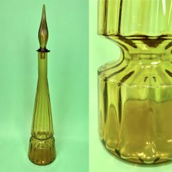 Vintage Empoli Glass Genie Bottle Decanter