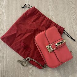 Valentino Garavani Rockstud Leather Chain Shoulder Bag Purse 