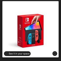 Nintendo Switch – OLED Model w/ Neon Red & Neon Blue Joy
