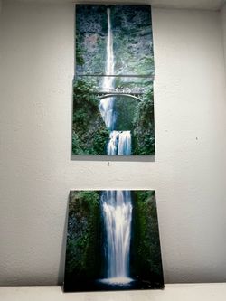3 panel waterfall wall art