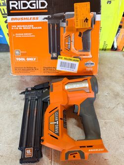 RIDGID TOOL ONLY  18V Brushless Cordless 18-Gauge 2-1/8 in. Brad Nailer (Tool Only) NEW $175