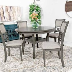 Savor Gray 5-Piece Dining Set,table And Chairs, Comedor 