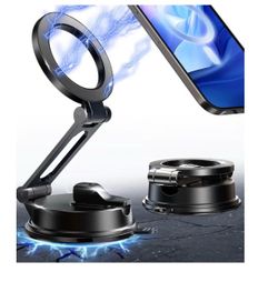 Brand new 28) 【Vacuum Suction Folding Car Mount】Magnetic Car Phone Holder for magsafe, Aerospace Alloy Arm, Best Dashboard/Windshield/Screen Holder