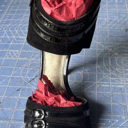 Isolá Suede Black Open Toe Heel Size 10