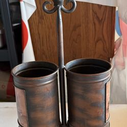 Double Sided Wine Bottle Holder- Wrought Iron 