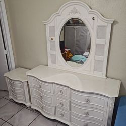 Dresser Mirror and Nightstand 