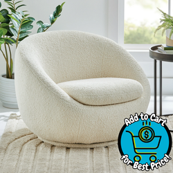 Better Homes & Gardens Mira Swivel Accent Chair, Cream Shearling