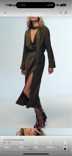 Zara Jacquard Midi Dress size S