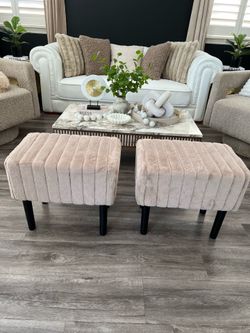 Beige ottomans