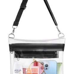 Large Capacity Clear Bag Travel Transparent Purse Front Pocket Handbag