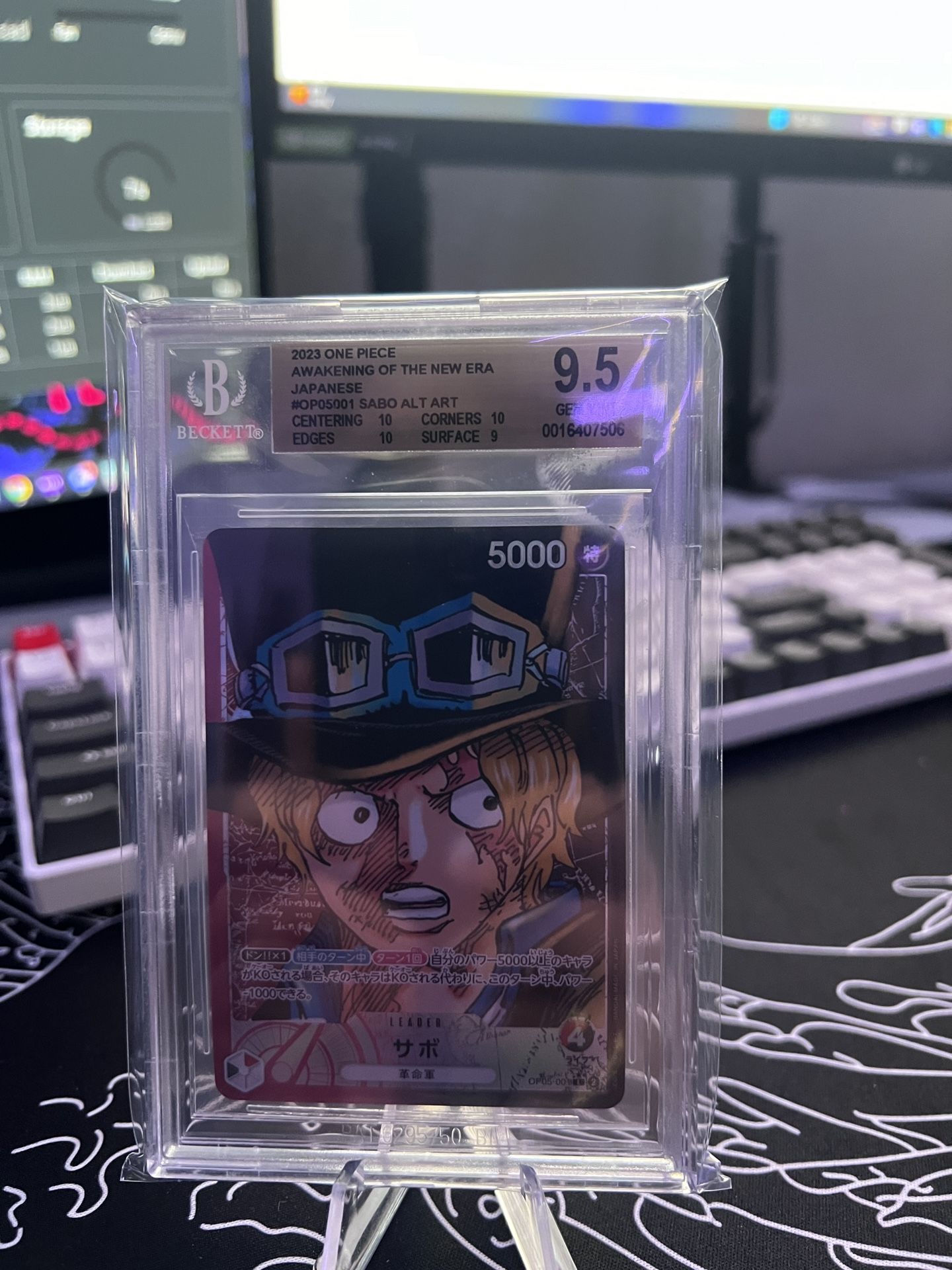 Bgs 9.5 Japanese Sabo Leader One Piece Cards