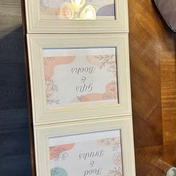 3 White Picture Frames 