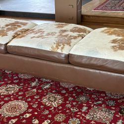 Genuine Brazilian Speckled Cowhide Great Room Bench