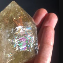 Powerful Citrine Gemstone Large Tower Faceted Rainbow GENERATOR 