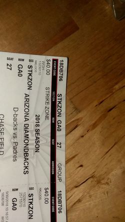 DBACKS TICKETS TONIGHT AT 640 (20$) ti