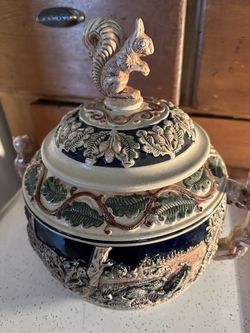 German Double Handle Beer/soup Tureen and Mugs