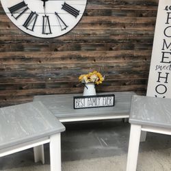 Beautiful Farmhouse Style Coffee Table Set 