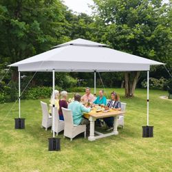 12' x 12' Pop-up Canopy Tent Waterproof Outdoor Gazebo Shelter with Wheeled Bag,