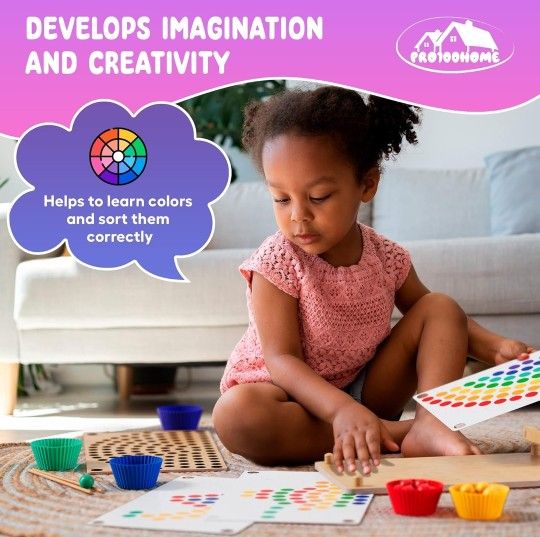 Toddler wooden Learning Montessori toys – wooden peg board bead game baby rainbow stacking matching counting color sorting games for fine motor math s