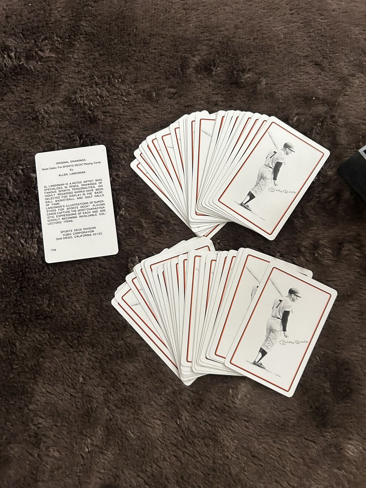 Vintage 1978 Landman Micky Mantle Playing Cards
