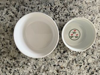 2 Ceramic Ramekins  5.5 inch diameter and 4 inch diameter
