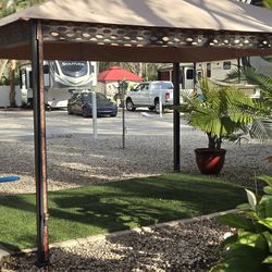 10 ft. x 12 ft. Gazebo Top and Decorative Posts--U.S. Flag, and Tie Down Straps included