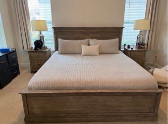Pottery Barn King Bed with nightstands and dressers