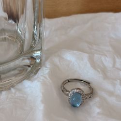 Aquamarine Silver Ring