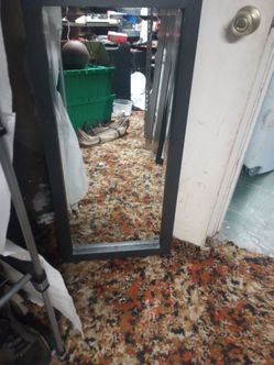 Beveled Rectangle mirror with wood feame
