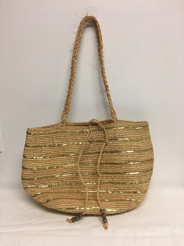 J Crew straw beach Tote