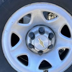 Six Lug Chevy 17 Inch set of four tire tread 60%