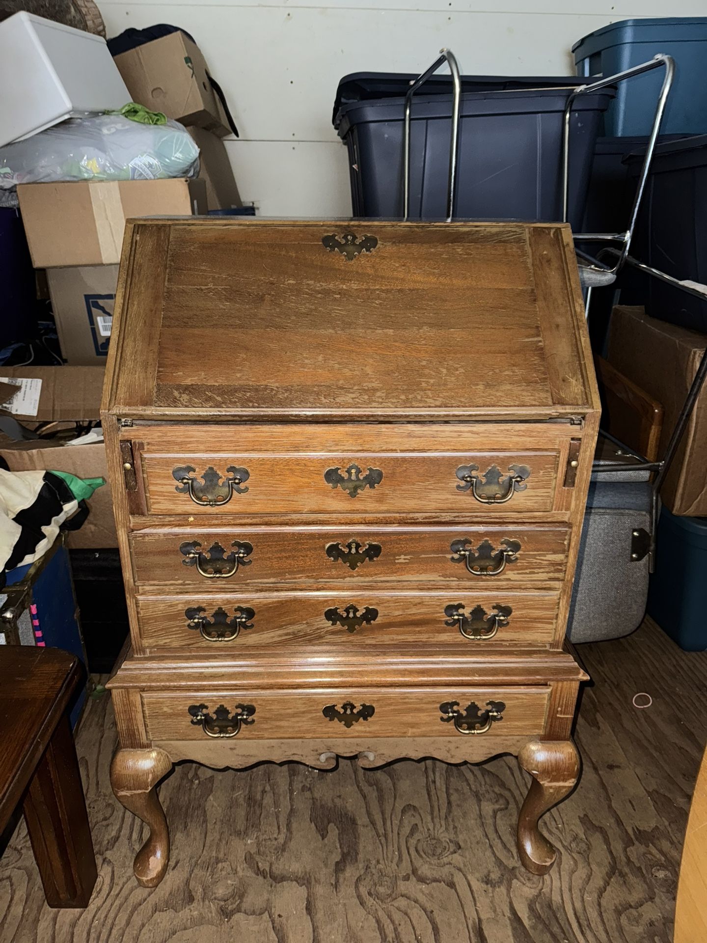 Antique Chippendale Style Mahogany Secretary Desk
