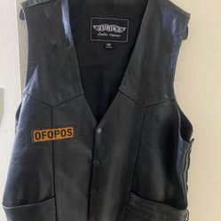 Motorcycle Leather Vest With Patch Size 50 