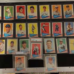 1961 Fleer Baseball Card Lot With Babe Ruth, Ty Cobb, And PSA  Graded Lou Gherig 44 Cards Total