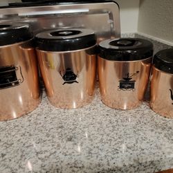 Vintage West Bend 8pc Copper Canister Set 